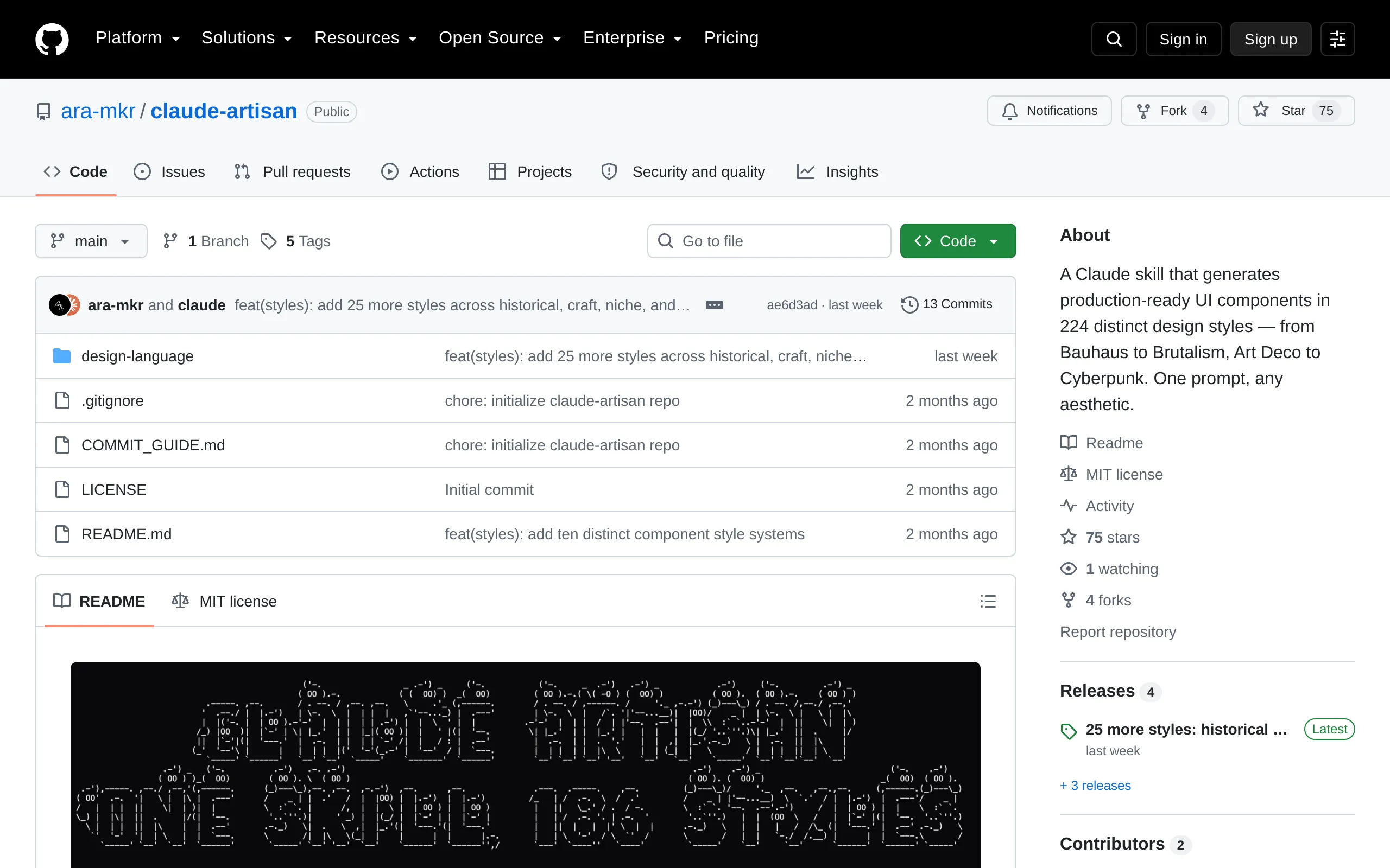 Claude Artisan GitHub repo